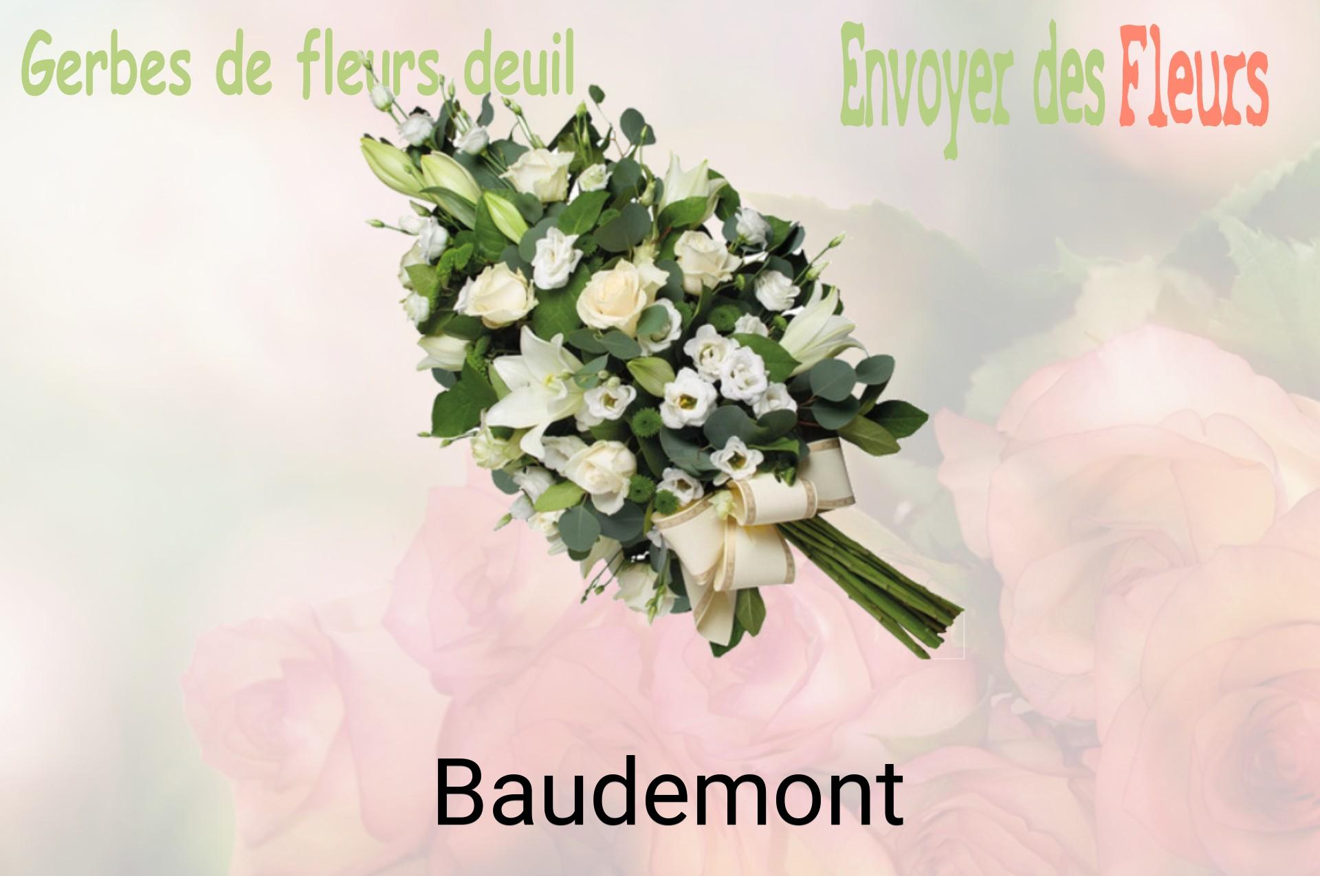 Gerbe de fleurs de deuil livrée à Baudemont